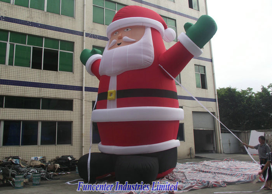 PVC Papai Noel inflável revestido, decorações infláveis do Natal à prova de fogo