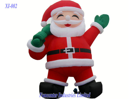 PVC Papai Noel inflável revestido, decorações infláveis do Natal à prova de fogo