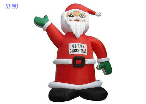 PVC Papai Noel inflável revestido, decorações infláveis do Natal à prova de fogo
