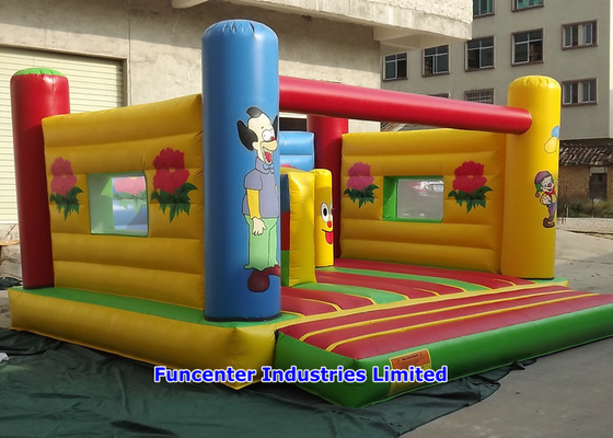 Crianças que jogam materiais altos Bouncy infláveis da durabilidade do teste padrão de flor do castelo