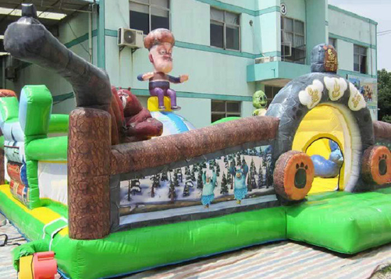 Impressão animal de Digitas do tema do jardim zoológico do urso do parque de diversões inflável de encerado do PVC