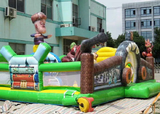 Impressão animal de Digitas do tema do jardim zoológico do urso do parque de diversões inflável de encerado do PVC