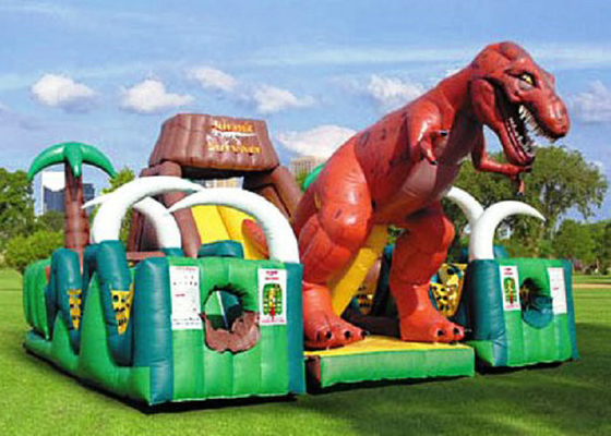 Quadro inflável exterior Retardent do parque de diversões com grande explosão Dinosour