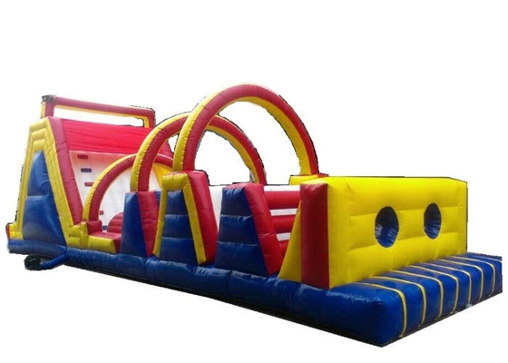 Curso de obstáculo inflável gigante feito-à-medida encerado seguro do PVC para as crianças Bouncy