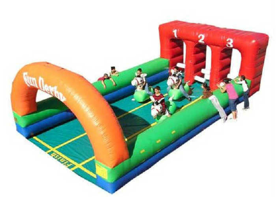 Divertimento que joga a corrida de cavalos inflável de encerado seguro inflável do PVC dos brinquedos dos esportes