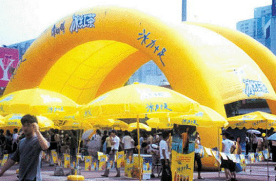 O nylon revestido PVC inflável exterior da barraca da cor vermelha para o negócio anuncia