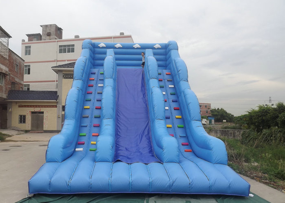 Castelo Bouncy inflável com os personagens de banda desenhada azuis da cor da corrediça impressos