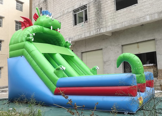 Chama inflável comercial da corrediça do projeto do dinossauro - PVC retardador de Plato