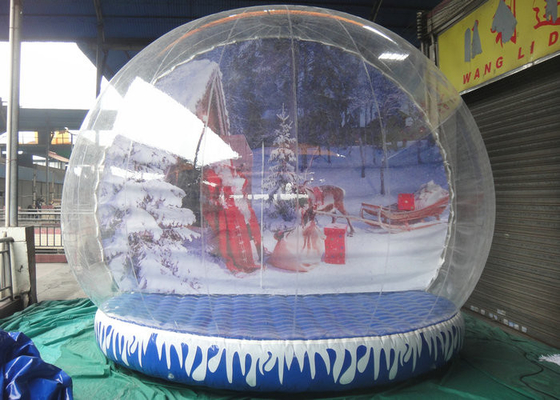 Base inflável dada forma redonda de encerado de Plato do globo da neve para a decoração constante
