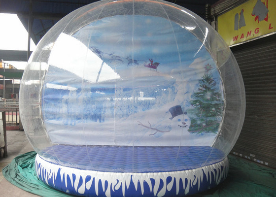 Logotipo inflável gigante do globo da neve que imprime Eco amigável com base colorida