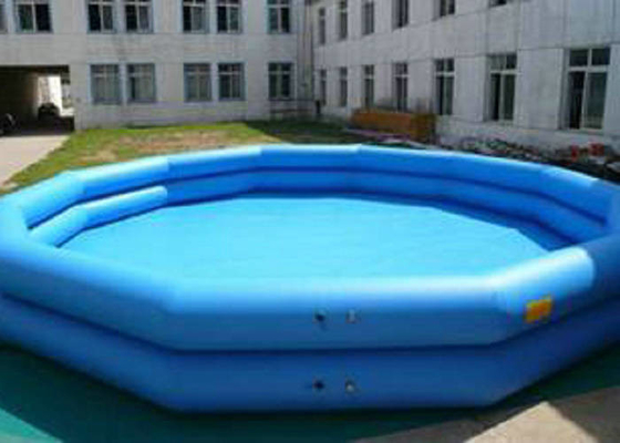Materiais impressos de encerado de Plato da piscina do tubo azul inflável dobro