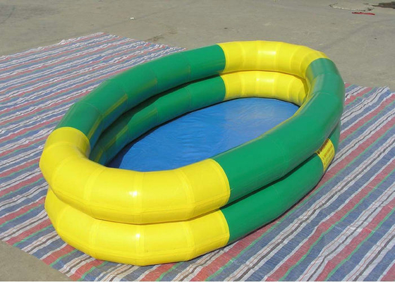 Materiais impressos de encerado de Plato da piscina do tubo azul inflável dobro
