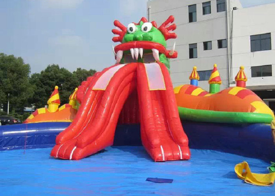 Parque inflável da água do PVC de Plato com costura segura da agulha do dobro da corrediça da associação